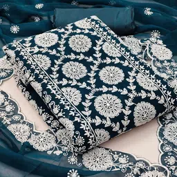 KALINI  Embroidered Silk Georgette Unstitched Dress Material-image-13