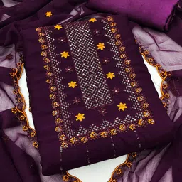 SHADOW & SAINING Floral Embroidered Sequinned Unstitched Dress Material-image-78