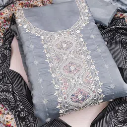 KALINI Embroidered Pure Silk Unstitched Dress Material-image-97