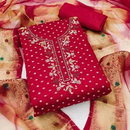 KALINI Ethnic Motif Woven Design Unstitched Dress Material-image-14