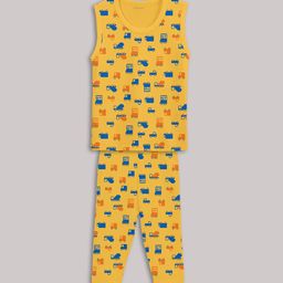 Kanvin Girls Orange & Blue Printed Thermal Set-image-49