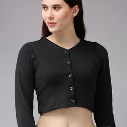 Lux Cottswool Women Black Solid Slim-Fit Cotton Thermal Top-image-83