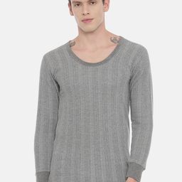 3PIN Men Grey Striped Thermal Top-image-29