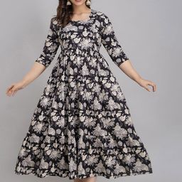 Charnest Floral Printed Round Neck Maternity A-Line Dress-37