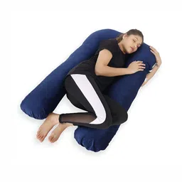 DADDY COOL Navy Blue Fibre Filled Faux Velvet Lightweight Maternity Pillow-picture-14