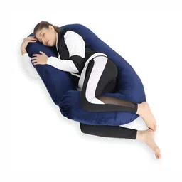 DADDY COOL Navy Blue Fibre Filled Faux Velvet Lightweight Maternity Pillow-picture-24