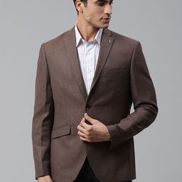 Blackberrys Men Rust Brown Slim Fit Self-Design Single-Breasted Casual Blazer-picture-27