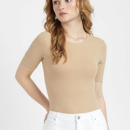 ALCOTT Round Neck Ribbed Detail Bodysuit-image-16