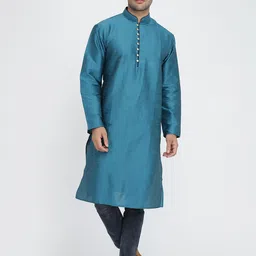 ROYAL KURTA Men Green Bada Moti Kurta-image-31