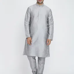 ROYAL KURTA Men Woven Design Silk Kurta-image-40