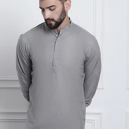 ROYAL KURTA Band Collar Cotton Straight Kurta-image-84