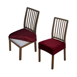 HOKIPO 2 Pcs Burgundy Self Design Comfortable Chair Covers-image-56