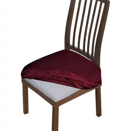 HOKIPO Burgundy Self Design Comfortable Chair Covers-image-18