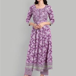 SINGNI Floral Printed Gotta Patti Empire Anarkali Kurta With Trousers & Dupatta-18