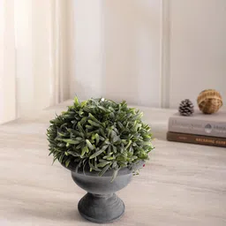 Pure Home and Living Green Paper Mache Urn Artificial Rosemary-36