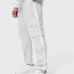 boohooMAN Slim Fit Cargos Trousers-image-3