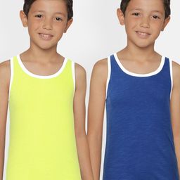 METRO KIDS COMPANY Boys Pack of 2 Solid Pure Cotton Jersey Pure Cotton Innerwear Vest-24