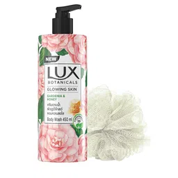 LUX Botanicals Glowing Skin Gardenia & Honey Body Wash with Loofah - 450ml-38