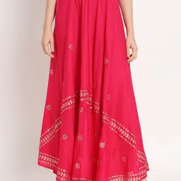 BCZ Style Embellished Flared Maxi Skirt-picture-34