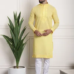 SOJANYA Ethnic Motifs Woven Design Yoke Design Thread Work Pure Silk Kurta & Churidar-image-89