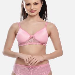 FIMS Women Solid Lingerie Set MTR_Jasmine_Pad_Set_Pink_B-image-26