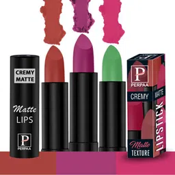 PERPAA Cremy Matte Set Of 3 Texture Long Lasting Lipstick - 3.5g Each - 55-58-305-13