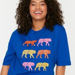 Trendyol Women Printed Pure Cotton T-shirt-image-49