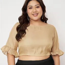 studio rasa Plus Size Silk Tissue Sheer Sleeves Blouse-41