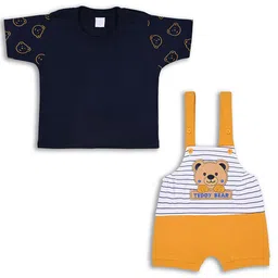 Wish Karo Boys Printed Pure Cotton T-shirt & Dungarees-image-82