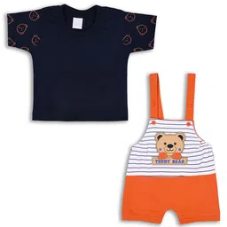 Wish Karo Boys Graphic Printed Pure Cotton T-shirt & Dungarees-image-90