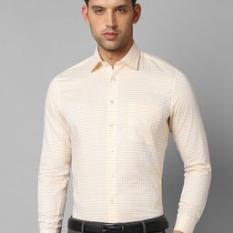Louis Philippe Horizontal Striped Spread Collar Pure Cotton Slim Fit Formal Shirt-image-68