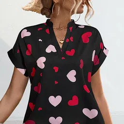 StyleCast x Revolte Women Printed Polo Collar Extended Sleeves Pockets T-shirt-image-49