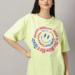 THE HOLLANDER Typography Printed Drop-Shoulder Sleeves Pure Cotton Oversized T-shirt-image-6