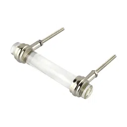 Indianshelf Transparent & Silver Toned Glass Door Handle-image-2