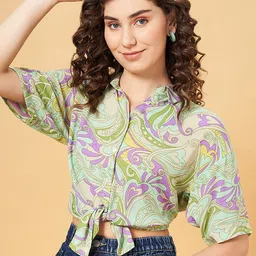 YU by Pantaloons Ethnic Motifs Printed Shirt Collar Shirt Style Top-picture-45