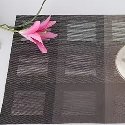 TANLOOMS Brown & Grey 6-Pcs Textured Table Placemats-23