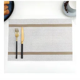 TANLOOMS White 6-Pcs Textured Table Placemats-52