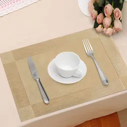 TANLOOMS Camel Brown 6-Pcs Textured Table Placemats-30