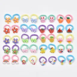 LYTIX Girls Set Of 12 Beaded Ponytail Holders-12
