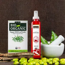 Indus Valley Bio Organic Neem Powder & Ayurveda Facial Toner Fresh Rose Water-89
