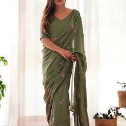 Saree mall Floral Embroidered Sarees-34