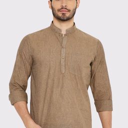 Maharaja Mandarin Collar Cotton Straight Kurta-image-44