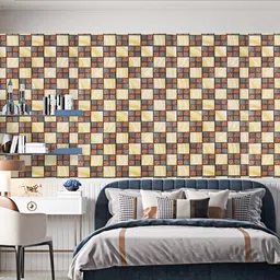 Dakshya Industries Yellow & Brown Geometric Printed Waterproof Self-Adhesive Wallpaper-image-42