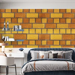 Dakshya Industries Orange & Brown Geometric Printed Self-Adhesive Wallpaper-image-21