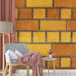 Dakshya Industries Orange & Brown Geometric Printed Self-Adhesive Wallpaper-image-84