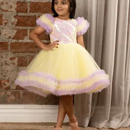 Ministitch Girls Embellished Net A-Line Dress-image-58