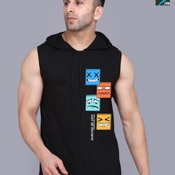 SLOWLORIS Pack Of 2 Printed Hooded Gym Vests-image-67