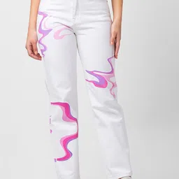 SPYKAR Women Printed Cotton Straight Fit High-Rise Jeans-image-56