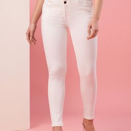 Globus Women White Skinny Fit High-Rise Clean Look Cotton Jeans-image-101