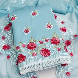 SHADOW & SAINING Floral Embroidered Unstitched Dress Material-picture-56